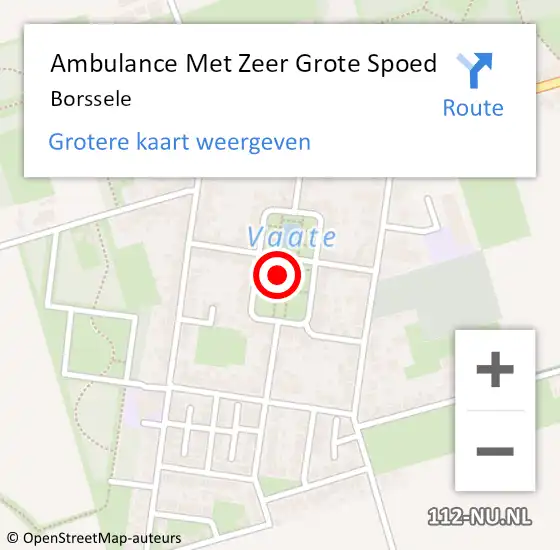 Locatie op kaart van de 112 melding: Ambulance Met Zeer Grote Spoed Naar Borssele op 22 februari 2024 18:06