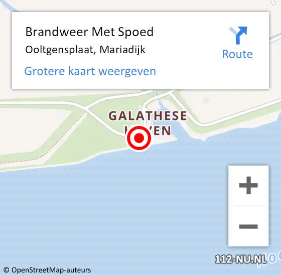 Locatie op kaart van de 112 melding: Brandweer Met Spoed Naar Ooltgensplaat, Mariadijk op 22 februari 2024 18:12