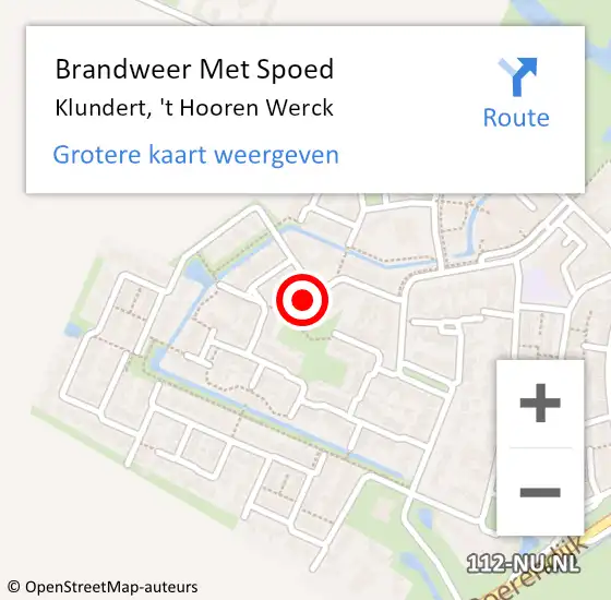 Locatie op kaart van de 112 melding: Brandweer Met Spoed Naar Klundert, 't Hooren Werck op 22 februari 2024 18:13