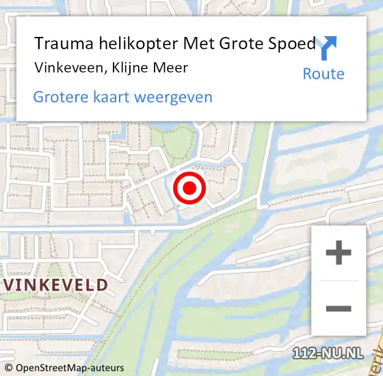 Locatie op kaart van de 112 melding: Trauma helikopter Met Grote Spoed Naar Vinkeveen, Klijne Meer op 22 februari 2024 18:14