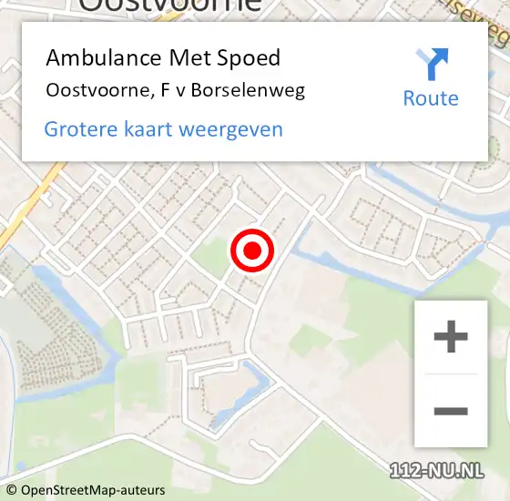 Locatie op kaart van de 112 melding: Ambulance Met Spoed Naar Oostvoorne, F v Borselenweg op 22 februari 2024 19:18