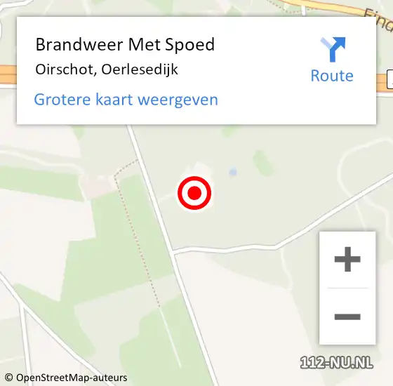 Locatie op kaart van de 112 melding: Brandweer Met Spoed Naar Oirschot, Oerlesedijk op 22 februari 2024 19:19