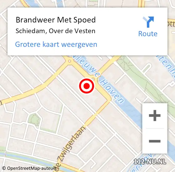Locatie op kaart van de 112 melding: Brandweer Met Spoed Naar Schiedam, Over de Vesten op 22 februari 2024 19:59