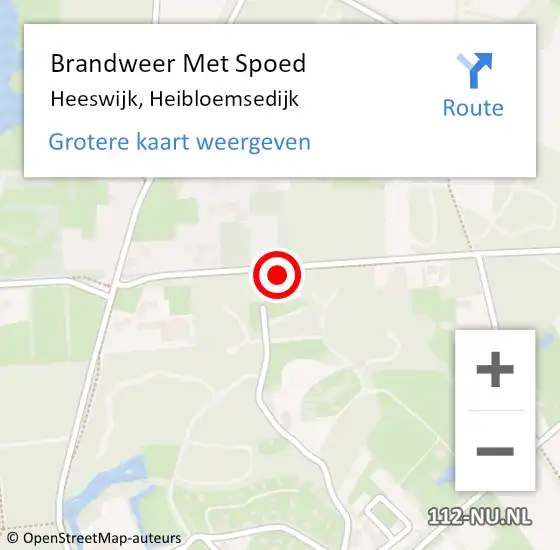 Locatie op kaart van de 112 melding: Brandweer Met Spoed Naar Heeswijk, Heibloemsedijk op 22 februari 2024 20:33