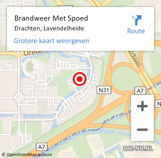 Locatie op kaart van de 112 melding: Brandweer Met Spoed Naar Drachten, Lavendelheide op 22 februari 2024 20:41