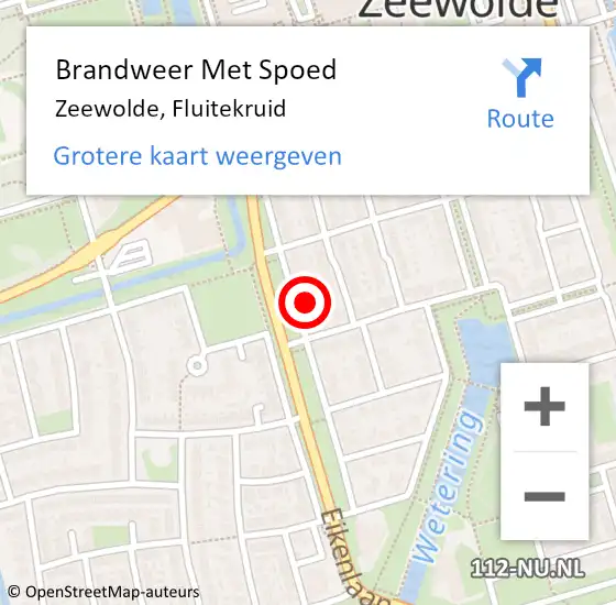 Locatie op kaart van de 112 melding: Brandweer Met Spoed Naar Zeewolde, Fluitekruid op 22 februari 2024 21:18