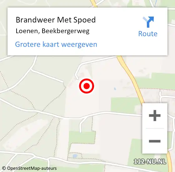 Locatie op kaart van de 112 melding: Brandweer Met Spoed Naar Loenen, Beekbergerweg op 22 februari 2024 21:29