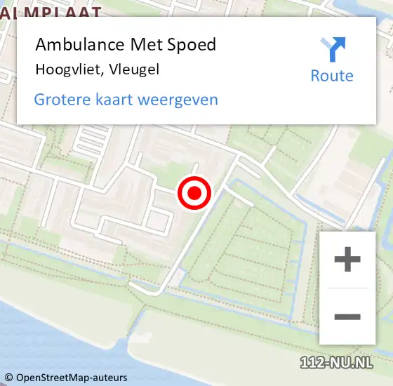 Locatie op kaart van de 112 melding: Ambulance Met Spoed Naar Hoogvliet, Vleugel op 22 februari 2024 22:06