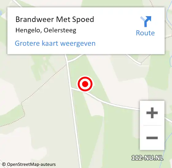 Locatie op kaart van de 112 melding: Brandweer Met Spoed Naar Hengelo, Oelersteeg op 22 februari 2024 22:44