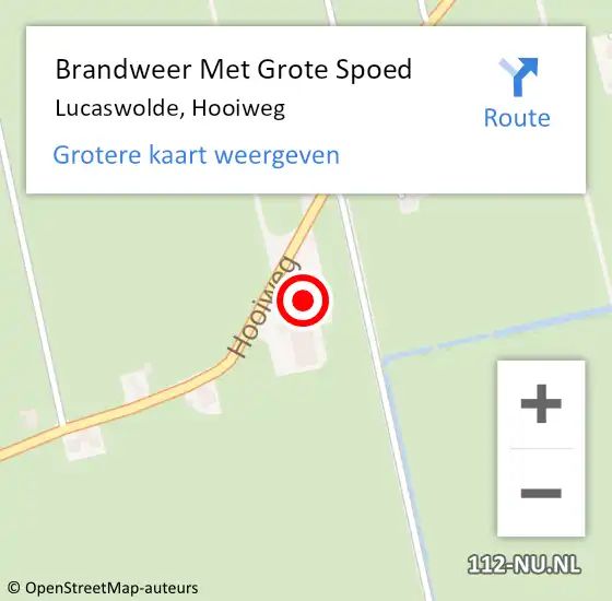 Locatie op kaart van de 112 melding: Brandweer Met Grote Spoed Naar Lucaswolde, Hooiweg op 26 september 2014 19:51