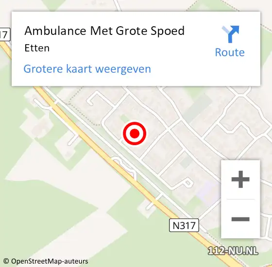 Locatie op kaart van de 112 melding: Ambulance Met Grote Spoed Naar Etten op 23 februari 2024 00:17