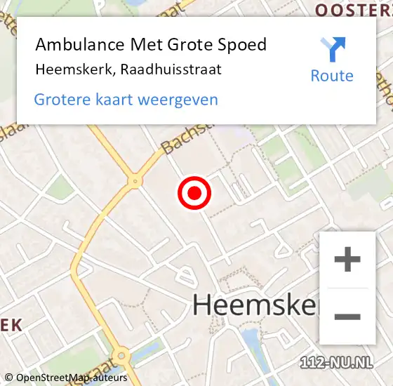 Locatie op kaart van de 112 melding: Ambulance Met Grote Spoed Naar Heemskerk, Raadhuisstraat op 23 februari 2024 04:07