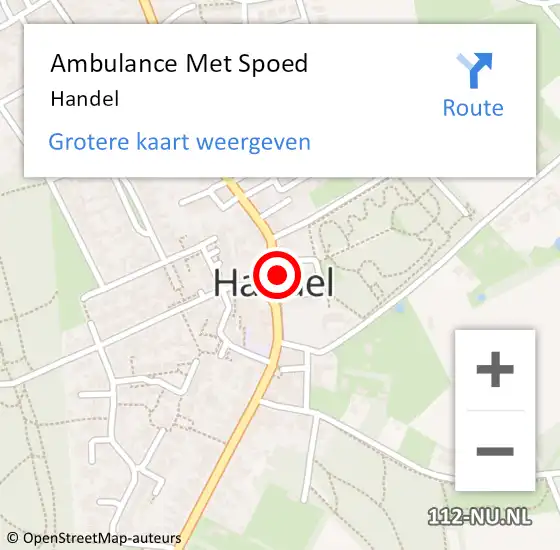 Locatie op kaart van de 112 melding: Ambulance Met Spoed Naar Handel op 23 februari 2024 06:29