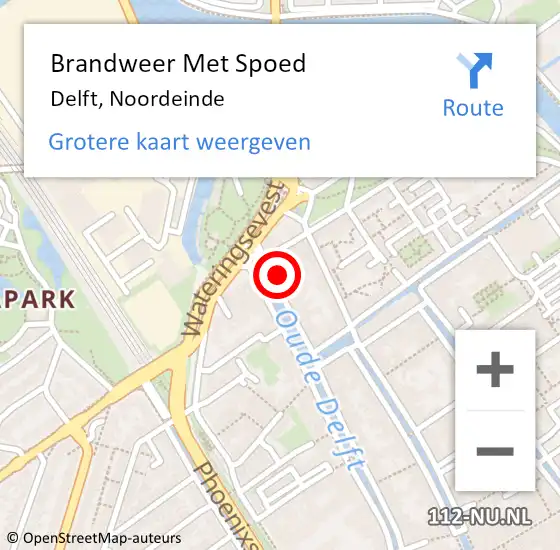 Locatie op kaart van de 112 melding: Brandweer Met Spoed Naar Delft, Noordeinde op 23 februari 2024 06:41