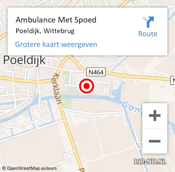 Locatie op kaart van de 112 melding: Ambulance Met Spoed Naar Poeldijk, Wittebrug op 23 februari 2024 07:16