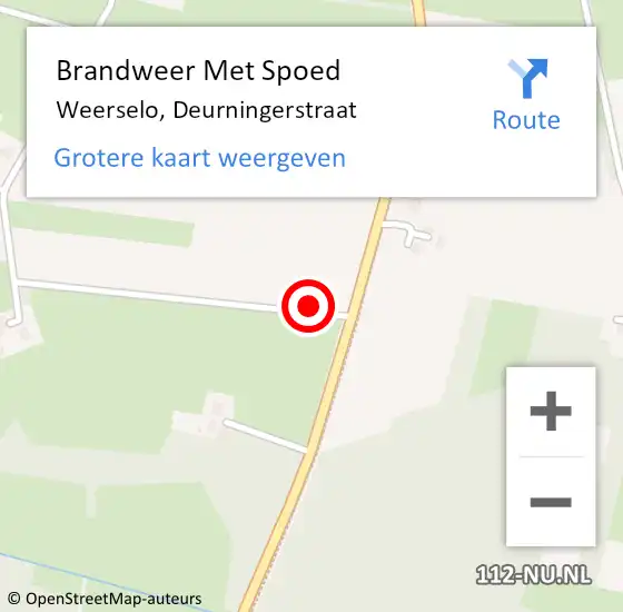 Locatie op kaart van de 112 melding: Brandweer Met Spoed Naar Weerselo, Deurningerstraat op 23 februari 2024 07:33