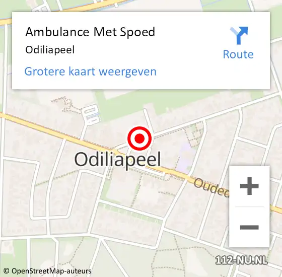 Locatie op kaart van de 112 melding: Ambulance Met Spoed Naar Odiliapeel op 23 februari 2024 07:34