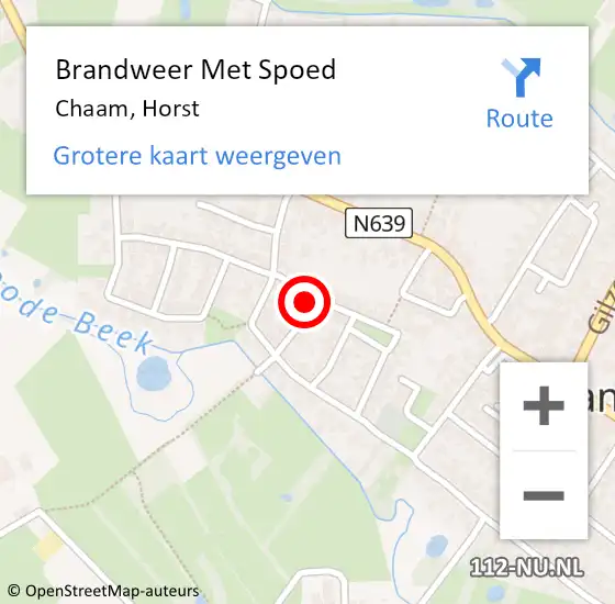 Locatie op kaart van de 112 melding: Brandweer Met Spoed Naar Chaam, Horst op 23 februari 2024 07:55