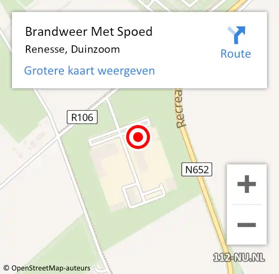 Locatie op kaart van de 112 melding: Brandweer Met Spoed Naar Renesse, Duinzoom op 23 februari 2024 08:24