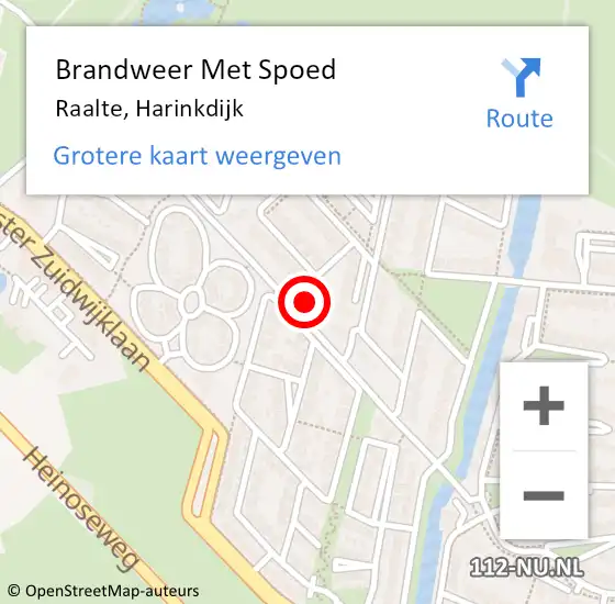 Locatie op kaart van de 112 melding: Brandweer Met Spoed Naar Raalte, Harinkdijk op 23 februari 2024 08:25