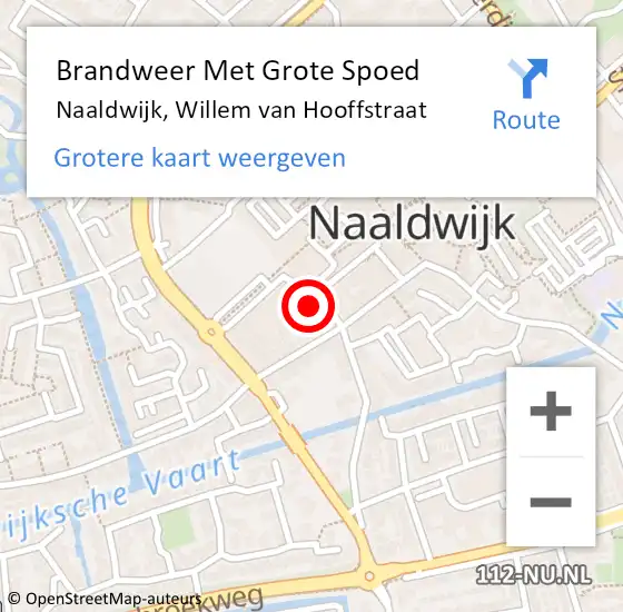 Locatie op kaart van de 112 melding: Brandweer Met Grote Spoed Naar Naaldwijk, Willem van Hooffstraat op 23 februari 2024 08:35