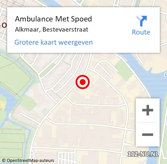 Locatie op kaart van de 112 melding: Ambulance Met Spoed Naar Alkmaar, Bestevaerstraat op 23 februari 2024 08:44