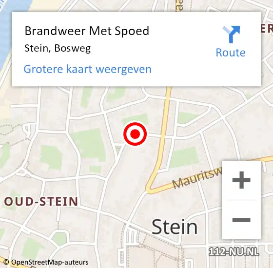 Locatie op kaart van de 112 melding: Brandweer Met Spoed Naar Stein, Bosweg op 23 februari 2024 09:40