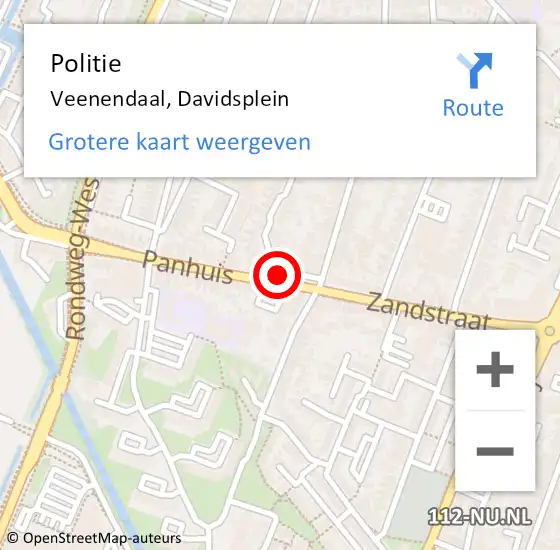 Locatie op kaart van de 112 melding: Politie Veenendaal, Davidsplein op 23 februari 2024 09:46