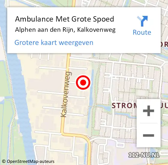 Locatie op kaart van de 112 melding: Ambulance Met Grote Spoed Naar Alphen aan den Rijn, Kalkovenweg op 23 februari 2024 09:49