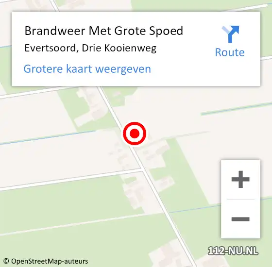 Locatie op kaart van de 112 melding: Brandweer Met Grote Spoed Naar Evertsoord, Drie Kooienweg op 23 februari 2024 10:11