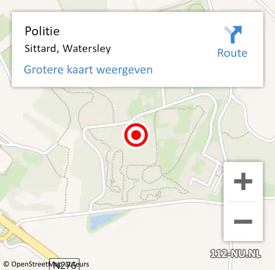 Locatie op kaart van de 112 melding: Politie Sittard, Watersley op 23 februari 2024 10:19