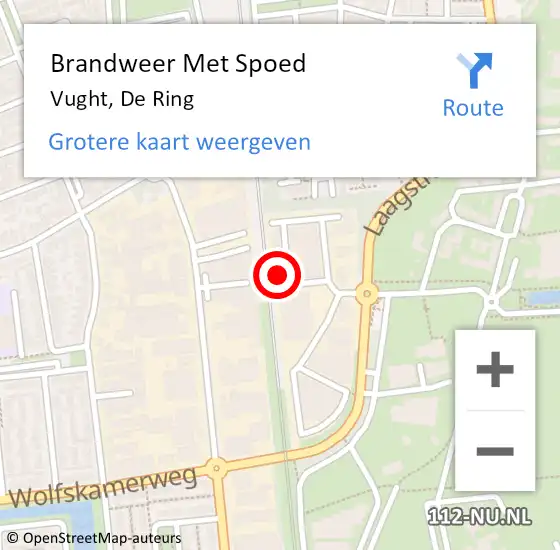 Locatie op kaart van de 112 melding: Brandweer Met Spoed Naar Vught, De Ring op 23 februari 2024 10:44