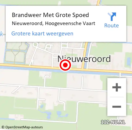 Locatie op kaart van de 112 melding: Brandweer Met Grote Spoed Naar Nieuweroord, Hoogeveensche Vaart op 23 februari 2024 11:52