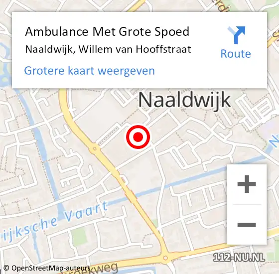 Locatie op kaart van de 112 melding: Ambulance Met Grote Spoed Naar Naaldwijk, Willem van Hooffstraat op 23 februari 2024 12:00