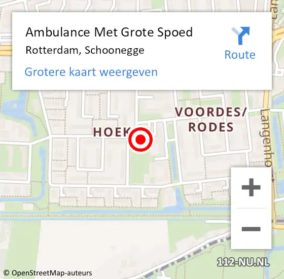 Locatie op kaart van de 112 melding: Ambulance Met Grote Spoed Naar Rotterdam, Schoonegge op 23 februari 2024 12:06
