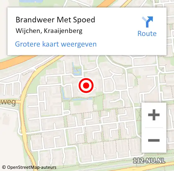 Locatie op kaart van de 112 melding: Brandweer Met Spoed Naar Wijchen, Kraaijenberg op 23 februari 2024 12:19