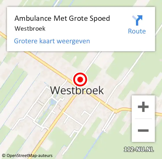 Locatie op kaart van de 112 melding: Ambulance Met Grote Spoed Naar Westbroek op 23 februari 2024 12:25