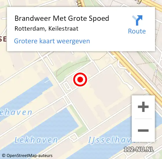 Locatie op kaart van de 112 melding: Brandweer Met Grote Spoed Naar Rotterdam, Keilestraat op 23 februari 2024 13:26