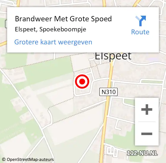 Locatie op kaart van de 112 melding: Brandweer Met Grote Spoed Naar Elspeet, Spoekeboompje op 23 februari 2024 13:39