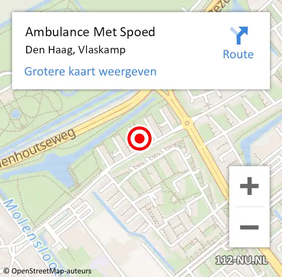 Locatie op kaart van de 112 melding: Ambulance Met Spoed Naar Den Haag, Vlaskamp op 23 februari 2024 14:00