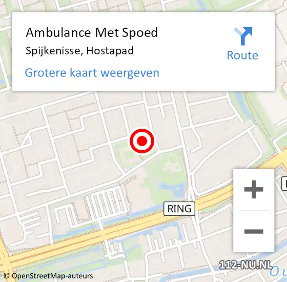 Locatie op kaart van de 112 melding: Ambulance Met Spoed Naar Spijkenisse, Hostapad op 23 februari 2024 14:36