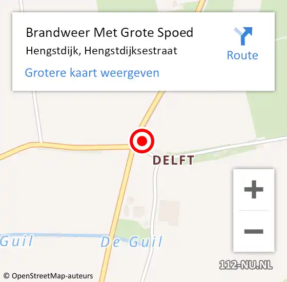 Locatie op kaart van de 112 melding: Brandweer Met Grote Spoed Naar Hengstdijk, Hengstdijksestraat op 23 februari 2024 14:36