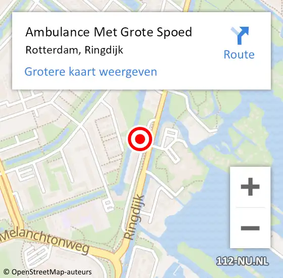 Locatie op kaart van de 112 melding: Ambulance Met Grote Spoed Naar Rotterdam, Ringdijk op 23 februari 2024 14:54