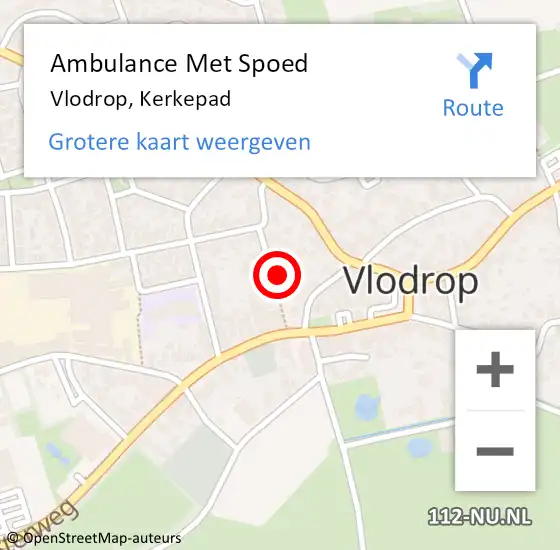 Locatie op kaart van de 112 melding: Ambulance Met Spoed Naar Vlodrop, Kerkepad op 23 februari 2024 15:17