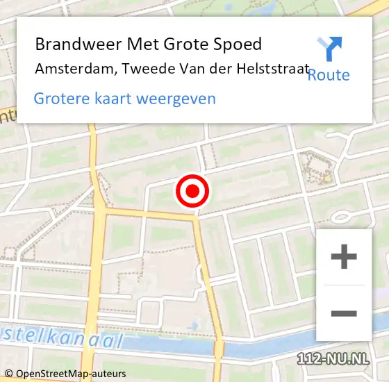 Locatie op kaart van de 112 melding: Brandweer Met Grote Spoed Naar Amsterdam, Tweede Van der Helststraat op 23 februari 2024 15:49