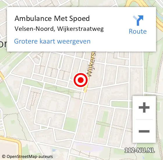 Locatie op kaart van de 112 melding: Ambulance Met Spoed Naar Velsen-Noord, Wijkerstraatweg op 23 februari 2024 16:00