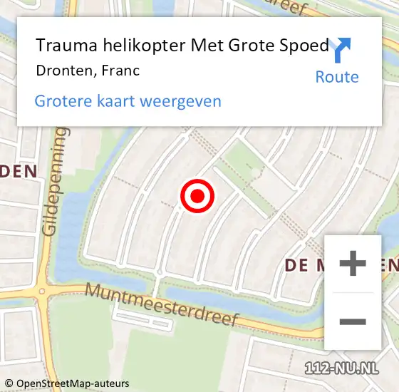 Locatie op kaart van de 112 melding: Trauma helikopter Met Grote Spoed Naar Dronten, Franc op 23 februari 2024 18:08