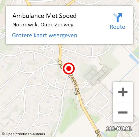 Locatie op kaart van de 112 melding: Ambulance Met Spoed Naar Noordwijk, Oude Zeeweg op 23 februari 2024 19:02