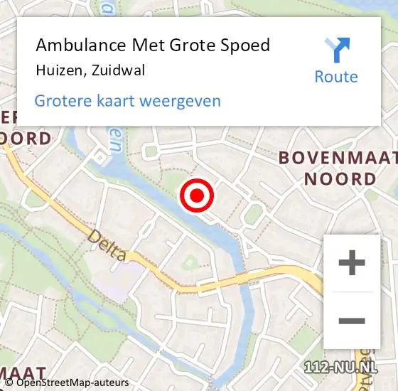 Locatie op kaart van de 112 melding: Ambulance Met Grote Spoed Naar Huizen, Zuidwal op 26 september 2014 21:42