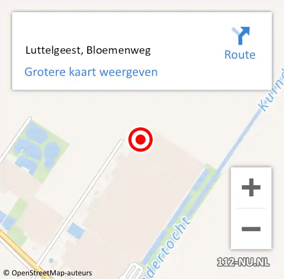 Locatie op kaart van de 112 melding:  Luttelgeest, Bloemenweg op 26 september 2014 21:43